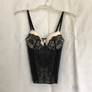 Black and white lace corset